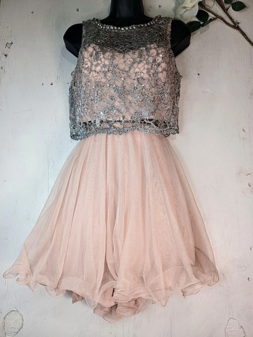 Love Reign Sequin Open Back Mini Dress in Pink Size 11 Like New